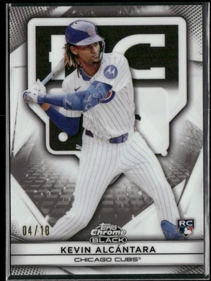 2025 Topps Chrome Black Baseball Kevin Alcantara RC White Refractor /10 - Image 1 of 2