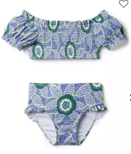 Janie & Jack Kaavia James Union-Wade Blue Bikini Bathing Suit Swim Suit Girls 5 - Picture 1 of 8