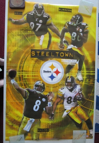 Vintage 2003 Starline NFL Football Poster ~ STEELTOWN Pittsburgh Steelers Cover