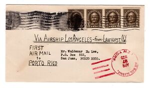 USA – 1925 Air Ship Los Angeles – Airmail Flight Cover to Puerto Rico - 6SB085