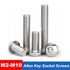 M2m3m4m5m6m8m10 Button Head Bolts Allen Key Hex Socket Screws A2 Stainless Steel