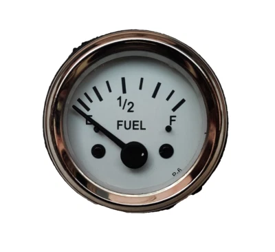 fuel gauge white chrome bezel 52 mm 2" - Image 1 of 4
