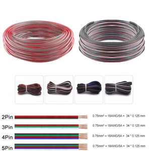 18AWG Elektrokabel 2pin 3pin 4pin 5pin Flexibles LED Kabel 5m 10m für LED Streifen - Bild 1 von 10