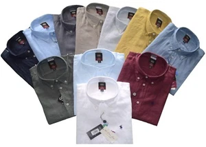 CAMICIA UOMO lino 100% M L XL XXL XXXL  manica lunga MADE IN ITALY TIPO'S  - Picture 1 of 11