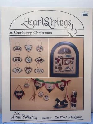 HEARTSTRINGS Counted Cross Stitch Leaflet - A CRANBERRY CHRISTMAS - AC-25 - Image 1 of 2