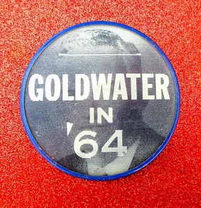 VINTAGE 1964 BARRY GOLDWATER PRESIDENTIAL CAMPAIGN LENTICULAR  BUTTON - Picture 1 of 4