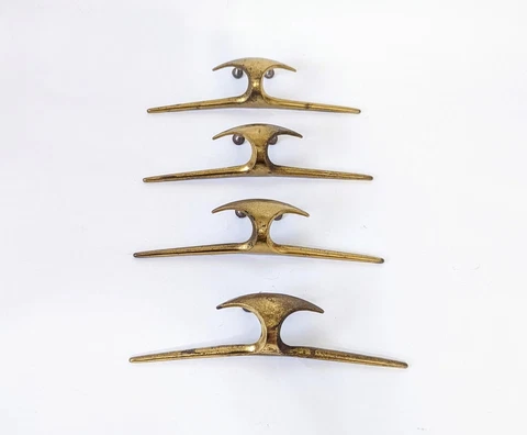 MCM Brass Look Vintage Decorative Drawer Pull Antique Hardware Atomic Tranished Cover