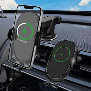 15W Fast Charging Wireless Car Charger Auto Clamping Mount Air Vent Phone Holder - Picture 1 of 12