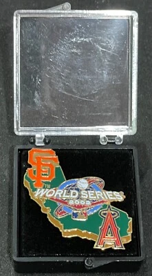 2002 World Series Angels Giants WS Vintage Metal Enamel Pin RARE New in Package - Image 1 of 2