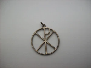 Vintage Chi Ro Sterling Silver 925 Pendant Constantine Cross, x - Picture 1 of 11