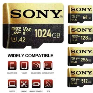 SONY Micro SD Card High Speed Memory Card 1TB 128GB 256GB MicroSD U3 A2 TFT Card - Photo 1 sur 1