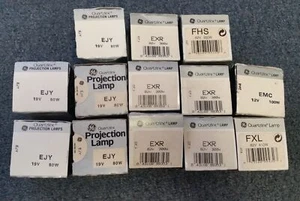 Lot Of 13 General Electric Quartzline Projection Lamp EXR/EJY/EMC/FXL/FHS - Picture 1 of 6