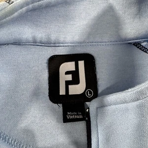 FJ FootJoy Performance Golf Pullover 1/4 Zip Men’s Size Large Stretch Blue Flaw - Picture 1 of 7