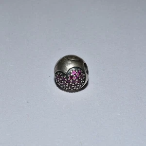 Pandora Silver Love Of My Life, Fancy Pink CZ Clip 791053CZS - Picture 1 of 2