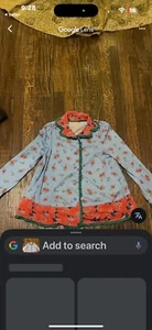 Matilda Jane Long sleeves blue red floral Pajama top Choose Your Path size 14 - Picture 1 of 4