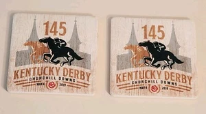 2019 Kentucky Derby Stone Coasters LOT OF 2. Official logo for 145th horse race - Picture 1 of 8