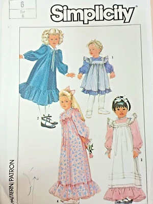 Simplicity 7457 Girls Dress Apron  Sewing Pattern New Size 6 Envelope Damage - Image 1 of 4