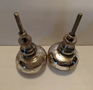 Silver Drawer Knob Pull Handle Lot of 2 Shabby DIY Furniture - Picture 1 of 4