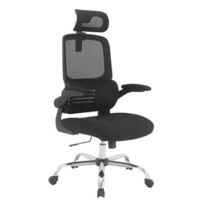 Office Star Executive Seating Mesh Back and Fabric Seat Black With Black Frame - Picture 1 of 8