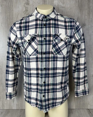Camisa de franela a cuadros de ajuste regular RVCA multicolor cuello envejecido para hombre talla M Foto 1 de 4