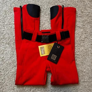 Goldbergh Pippa Ski Pants Waterproof Red Flame Black NWT US 4 Snow Pants - Picture 1 of 8