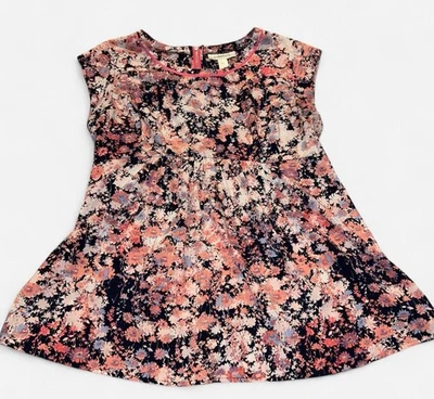 Motherhood Maternity Floral Navy And Pink Large Blouse For Women - Image 1 of 4