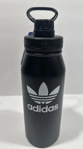 Adidas ORIGINAL STEEL 1L  METAL WATER BOTTLE - BLACK/WHITE - Picture 1 of 9