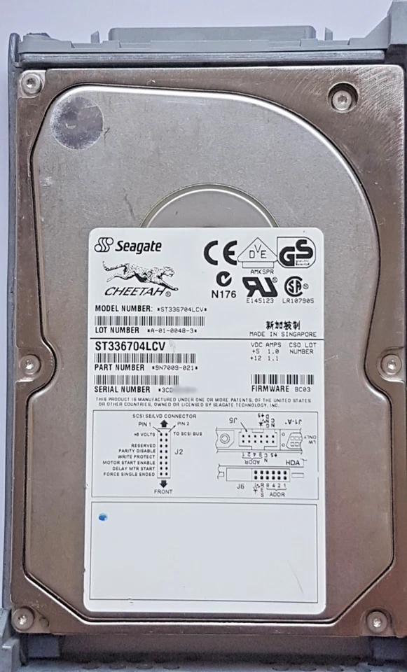 36 GB Seagate Cheetah ST336704LCV 10K Ultra160 SCSI 80pin 3.5 Hard Drive+Caddy - Image 1 of 1