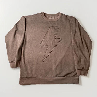 Sudadera AC/DC Gris Relámpago Parche Talla Grande Gris Fresca Doble Cara Foto 1 de 4