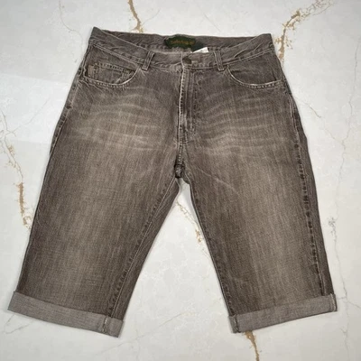 Pantalones Cortos Timberland Corte Para Hombre W33 Denim Marrón Reelaborados De Pantalones Cortos Alterados Foto 1 de 4