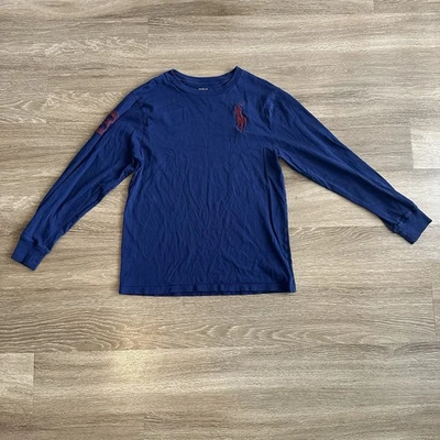 Polo Ralph Lauren Caballo Grande Manga Larga Azul Jóvenes Niños Grande 14/16 Foto 1 de 4