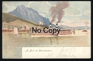 Postal a bordo del vapor del Rin navegación a vapor Colonia Düsseldorf Gesellschaft 1903 - Imagen 1 de 2