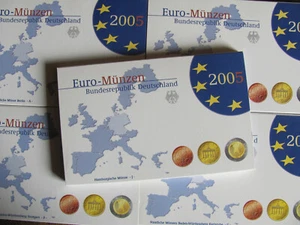 BRD 2005 KMS 5 x 3,88 Euro ADFGJ komplett Satz Spiegelglanz (PP) OVP origin. VfS - Bild 1 von 3
