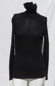 Michael Stars USA Damen O/S passt S M schwarz Rippstrick Rollkragen Top lang Slv - Bild 1 von 5