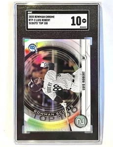 2020 Bowman Scouts Top 100 Chrome Rookie Luis Robert #BTP-2 SGC 10 Gem Mint - Picture 1 of 2