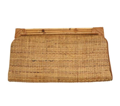 Bolso clutch de mimbre de gran tamaño BARBARA BOLAN años 70 de colección con marco de ratán Foto 1 de 4