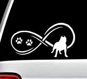 Love My Pit Bull Pitbull Infinity Car Decal Sticker Love Pet Gift Car D1084 - Picture 1 of 5
