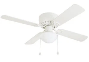 HARBOR BREEZE Builder's Series 42" White Finish Ceiling Fan w/ Light 0807431 NIB - Picture 1 of 3