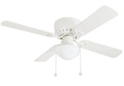 HARBOR BREEZE Builder's Series 42" White Finish Ceiling Fan w/ Light 0807431 NIB - Image 1 of 3