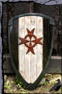 Escudo Larp - Caballeros Templarios / Escudo Templario Madera 90x60cm Armería Épica - Imagen 1 de 3