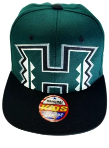 Zephyr Kids Hawaii Rainbow Warriors Peek Snapback Cap Green & Black One Size - Picture 1 of 9