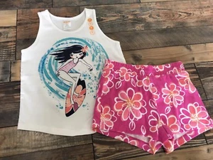 NWT Gymboree MIX N MATCH Girls Knit Surf Flower Tank Top Shirt Shorts Set Xs 4 - Picture 1 of 1