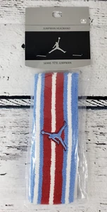 Vintage 2001 Nike Michael Jordan Jumpman Sweat Headband Blue, Red & White - NEW - Picture 1 of 4