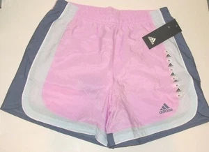 Adidas Girls XL 16 Shorts Pink Purple Colorblock Woven NEW Athletic Running NWT - Picture 1 of 2