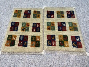 2 alfombras orientales reales Gabbeh top persa (aprox. 60x40 cm) ¡NUEVAS! - Imagen 1 de 11