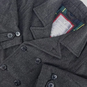 Abrigo American Eagle Doble Pecho Lana Guisante Hombre XXL Chaqueta Acogedora Exterior - Imagen 1 de 14