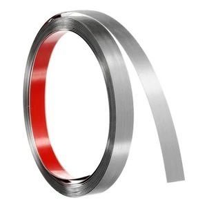 Modanatura per parete in acciaio inossidabile spazzolato, 16,4ft x 0,59" argento - Foto 1 di 6