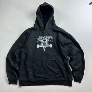 Thrasher OG Pentagram Goat Head Y2K Logo Sudadera con Capucha Negra Una pieza clásica de patín c - Imagen 1 de 6