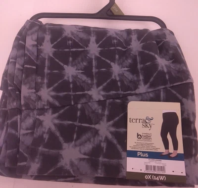 Leggings Terra & Sky Shibori cinza fuligem Capri tamanho 0X - Nova.                (B15) - Imagem 1 de 4