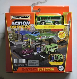 2022 Matchbox Action Drivers "Bus Station" Playset MBX City Bus Connecting - Bild 1 von 4